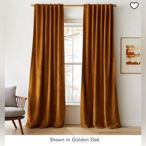 Set of 4 West Elm Worn Velvet Curtain panels in “Golden Oak” ✨🌳 NWT